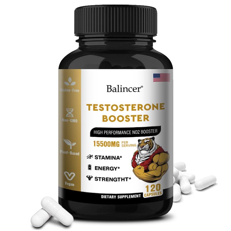 Balincer Panax Ginseng & Tribulus Complex Supplement, with Ashwagandha, Tongkat Ali & Maca, 120 Caps