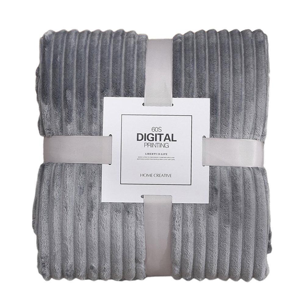 

Skin-Friendly Throw Blanket Warm Plush Striped Blankets New Warm Blanket Home Office 70x100cm світло-сірого кольору