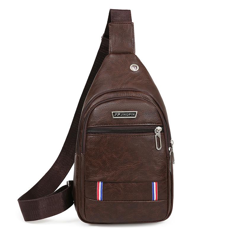 PU Brystveske Herre Brystveske Messenger Bag Fritid Sport Vanntett Utendørs Koreansk Versjon av Trenden med Herre Messenger Bag.