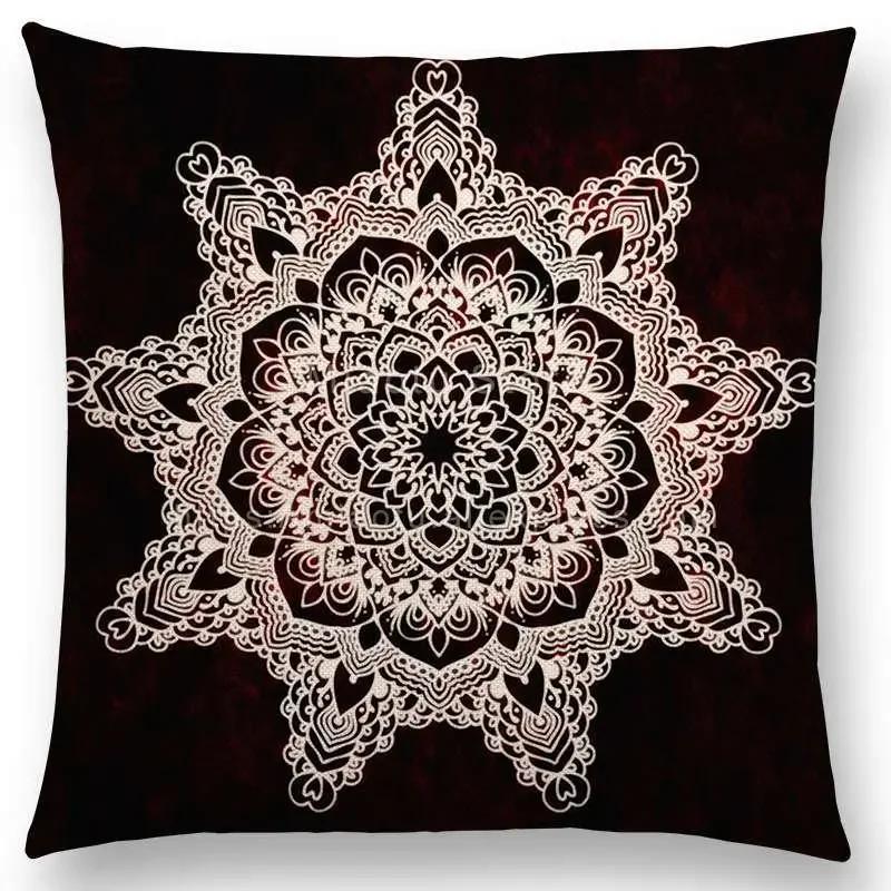 New Dreamy Emerald Spirit Flower Pillow Case Soul Mandala Elegant Flourish Floral Pattern Design Prints Retro Cushion Cover