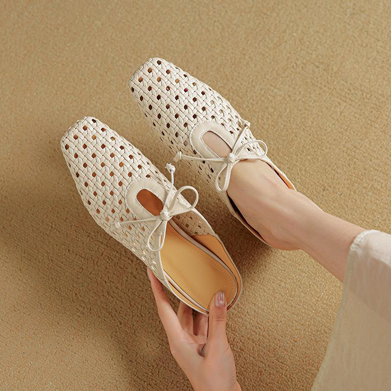 Fashion 2025 New Summer Casual Shoes for Woman Mid Heel Soft Bottom Casual Shoes Breathable Mesh Shoes Woman Fashion Mueller Slippers