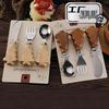 Smiley Face Stainless Steel Children's Cutlery Set: Spoon, Fork, Cheese & Butter Knife
