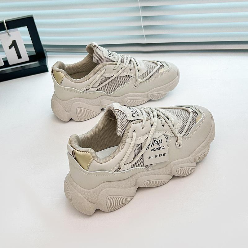 Women's Casual Platform Chunky Sneakers Slip On Lightweight Running DadShoes Breathable Mesh Walking Dad Sneakers Lace Up Tennis Sport Shoes for Women