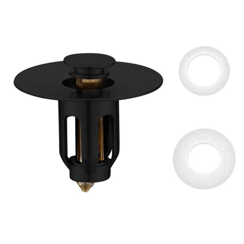 

Всплывающие пробки для раковины в ванной, пробки для ванны, пробки для раковины, кухонный инструмент для ванной, сливной фильтр для раковины, пробка, медный материал 1 чёрный