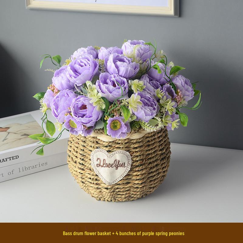 Handcrafted Willow Wicker Flower Basket for Dried Arrangements and Succulents