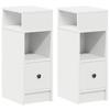 VidaXL Bedside Tables 2 Pcs with Drawer White 25x31x66 Cm, Side Table, Nightstand, Accent Table for the 858615