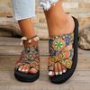 Sommer Neu Dicksohlig Farbkombination Klettverschluss Europäischer und Amerikanischer Berühmter Stil Strand Sandalen Damen Großhandel