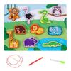 Children's Double-Sided Wooden Activity Board: Matching, Stringing, Drawing, Beading, and Fishing Educational Toy