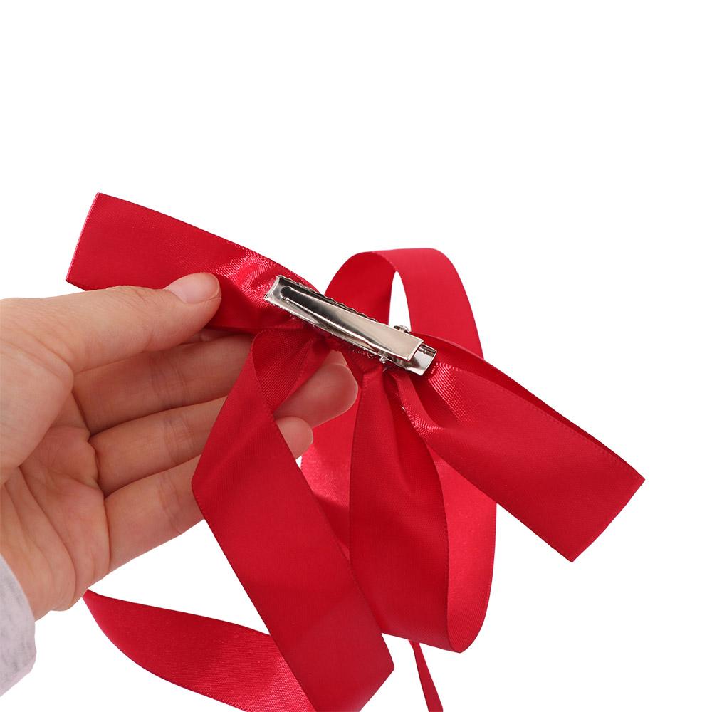 Sweet Extra Long Ribbon Bow Hairpin Satin Hair Accessories Cute Bowknot JK Hair Clip Fashion
