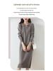 Women's Thickened Wool Polo Neck Long Dress - Autumn/Winter Loose Knit Base Layer 