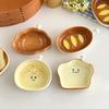 Ceramic Dipping Dish Cute Bread Shape Small Sauce Plate for Sushi Hot Pot Snacks Microwave Dishwasher Safe Snack Plate for Home Party Restaurant