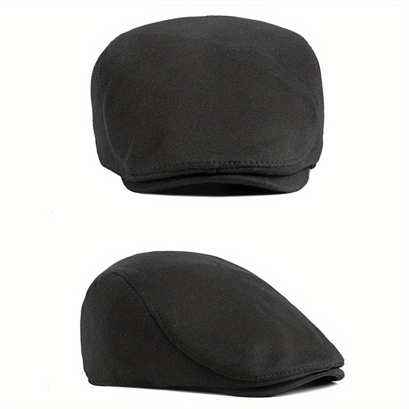 Lässige einfarbige Baskenmütze für Herren Britische Schirmmütze Baumwolle Schiebermütze Straßenmalerhut Outdoor Sonnenschutz Schiebermütze Schirmmütze