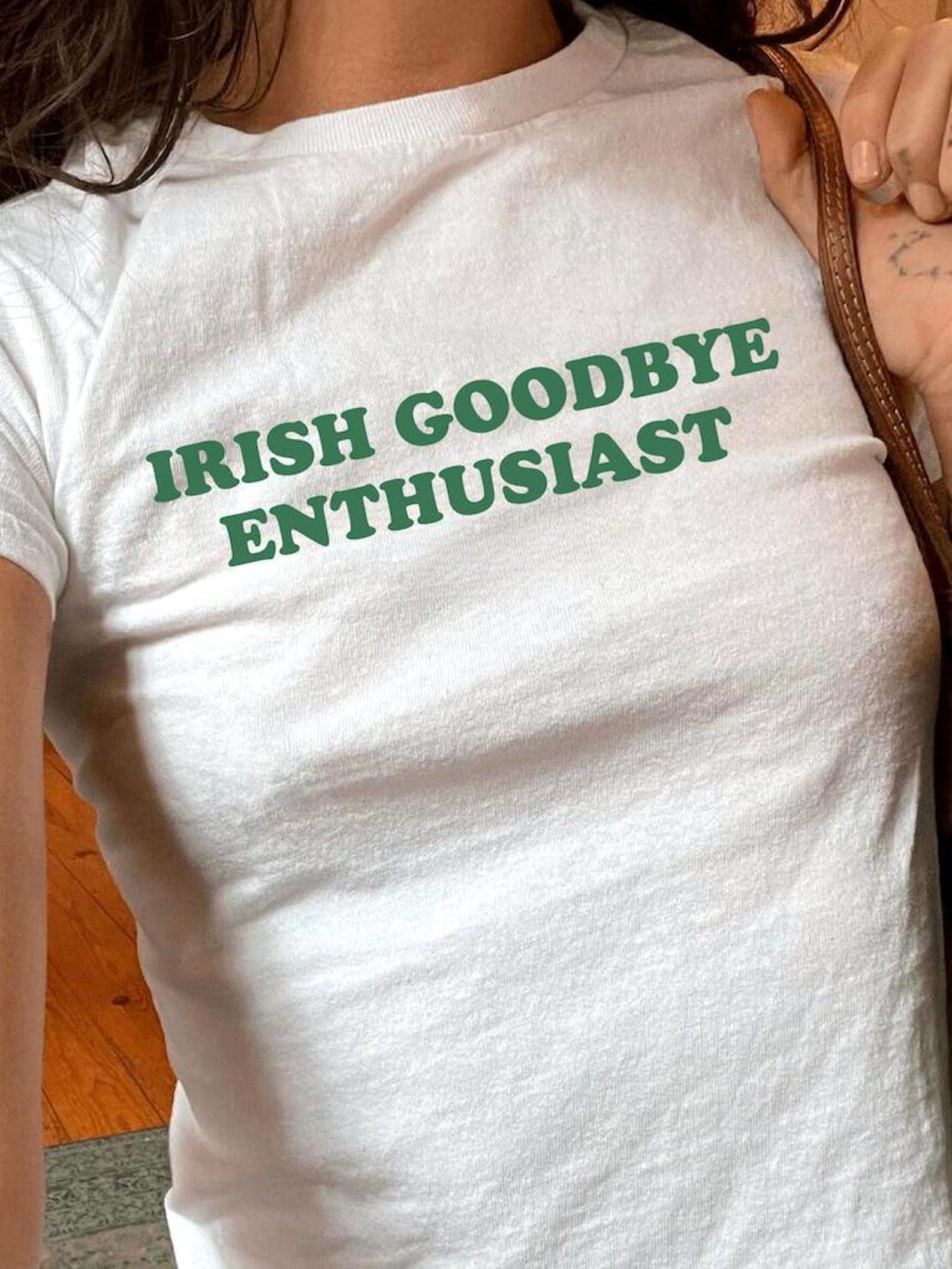 Irish Goodbye Enthusiast T-Shirt | Funny Meme Tee, Relaxed Cotton Shirt M