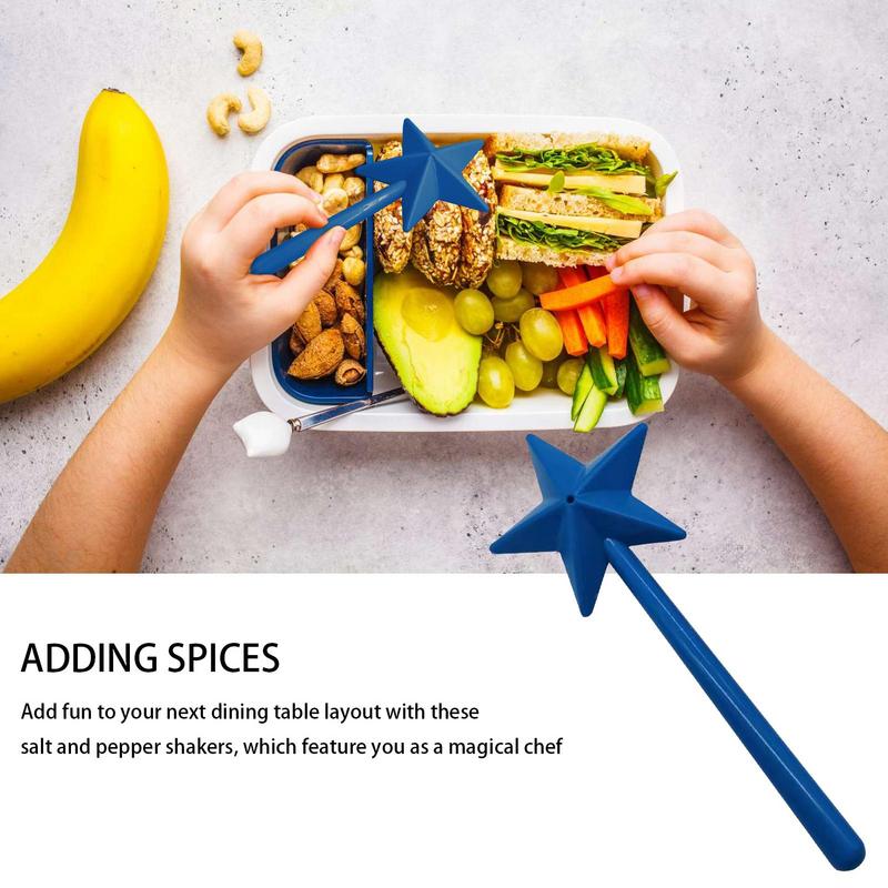 Portable Salt Pepper Shakers Refillable funny Star Wand Salt Holder Cute Kitchen Accessories Dining BBQ Supplies