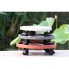 Plant Pallet Caddy with Wheels,Plant Stand Caddie Saucer Round Heavy Duty Flower Pot Rack Moving Plant Pot Saucer,Outdoor Planter Trolley Tray