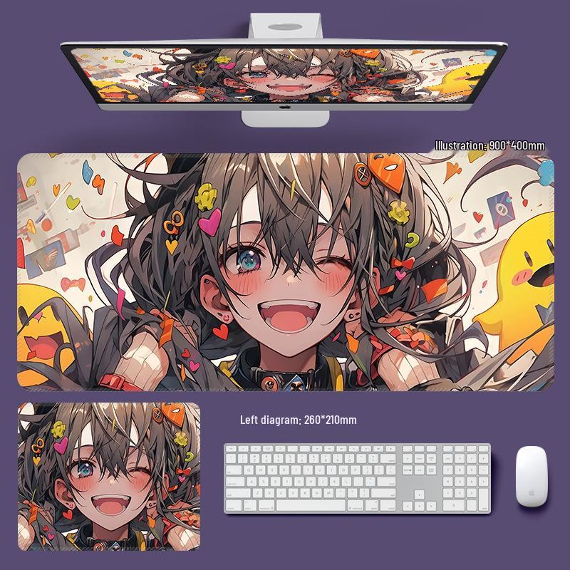 Extra Large Non-Slip Anime Girl Mouse Pad for Gaming and Esports