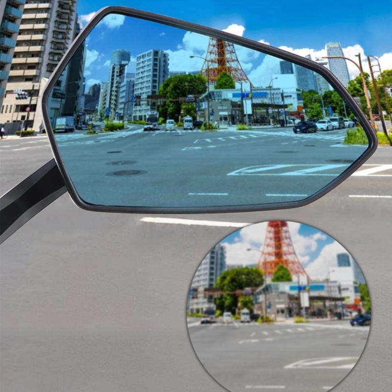 7/8Inch Motorcycle Handlebar End Mirror Inverted Rearview Mirror Universal Replacement 360 Degree Rotating Side Mirror