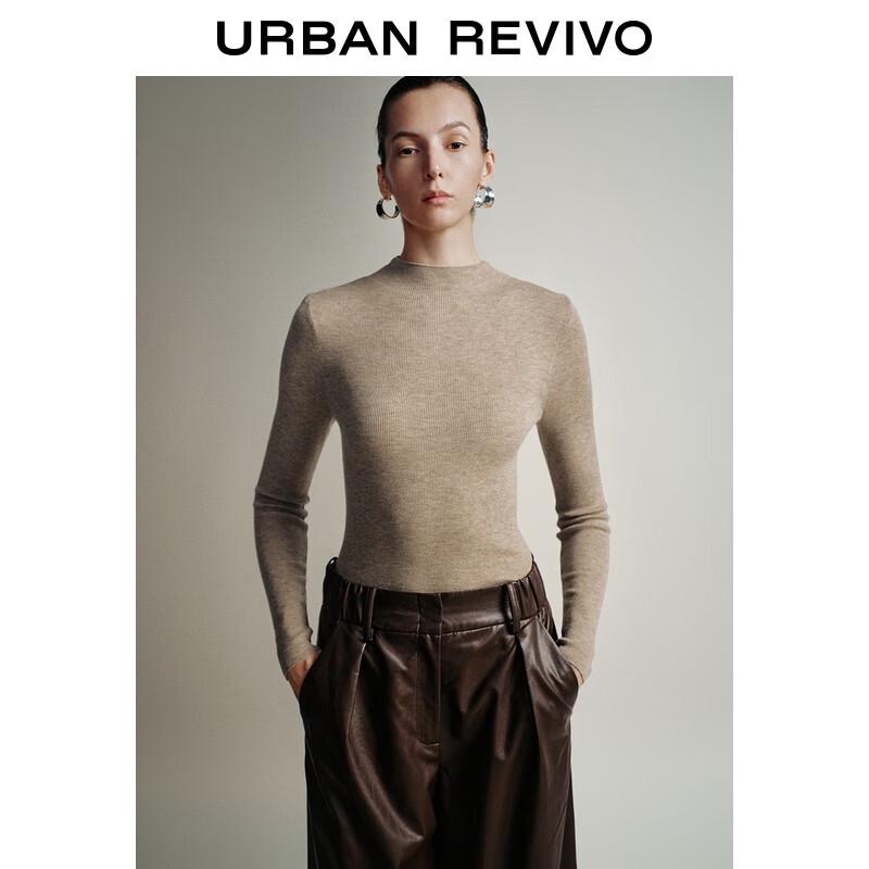 UR Damen Einfarbiges Rundhals Langarm Strickoberteil