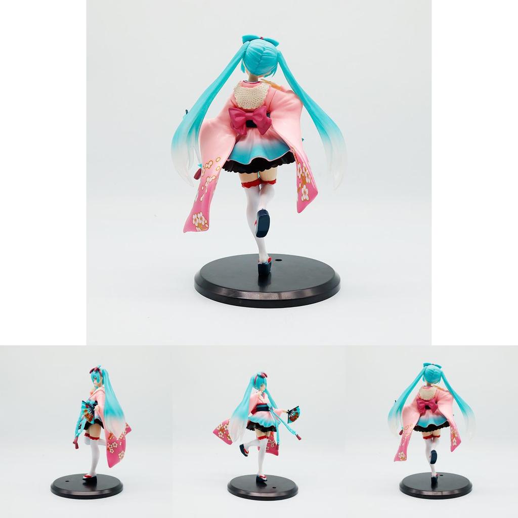 Hatsune Miku Pvc Model Ornament With Traditional Kimono For Home And Office Display