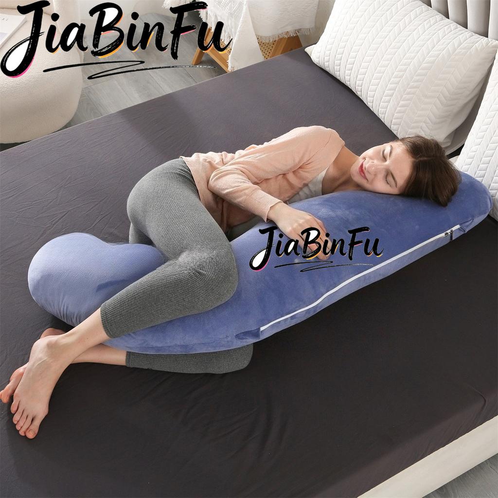 1.8KG Cotton J-shaped Pillow for Pregnant Women Sleeping Pillow Care for Pregnancy Breastfeeding Pillow for Pregnant