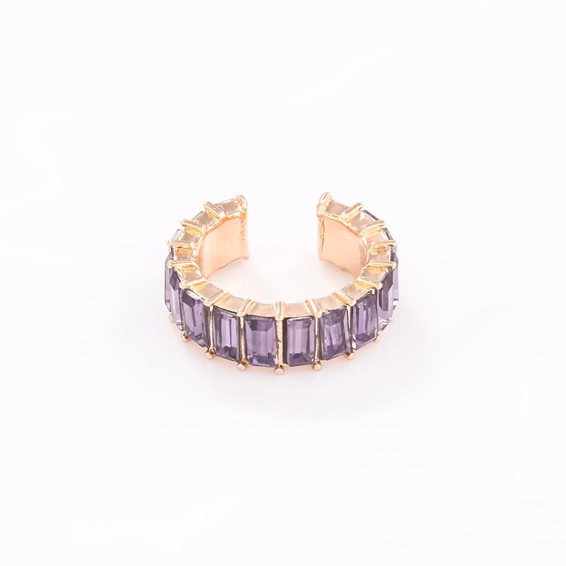 Clipuri de urechi colorate retro cu diamante - Cercei simpli la modă pentru urechi nepiercing