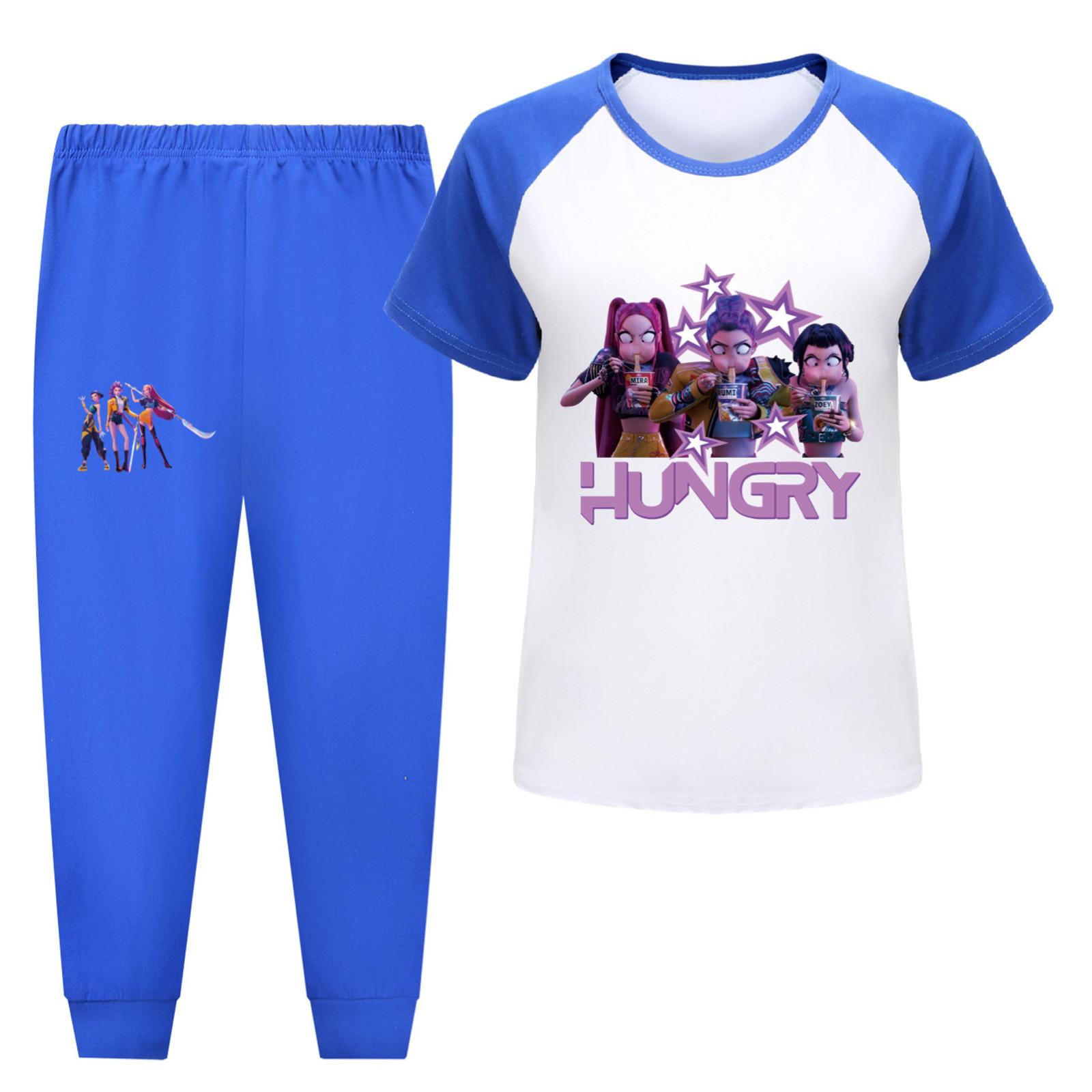 

Детская летняя спортивная футболка и брюки, комплект спортивной одежды из двух предметов, одежда с принтом с короткими рукавами, костюм 130 синий