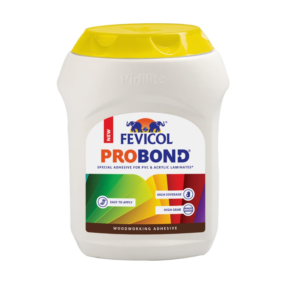 

Fevicol Probond - Special Adhesive for Acrylic and PVC Sheets Heat Resistant Easy Spread Strong Bond 1Kg for Home Office Use