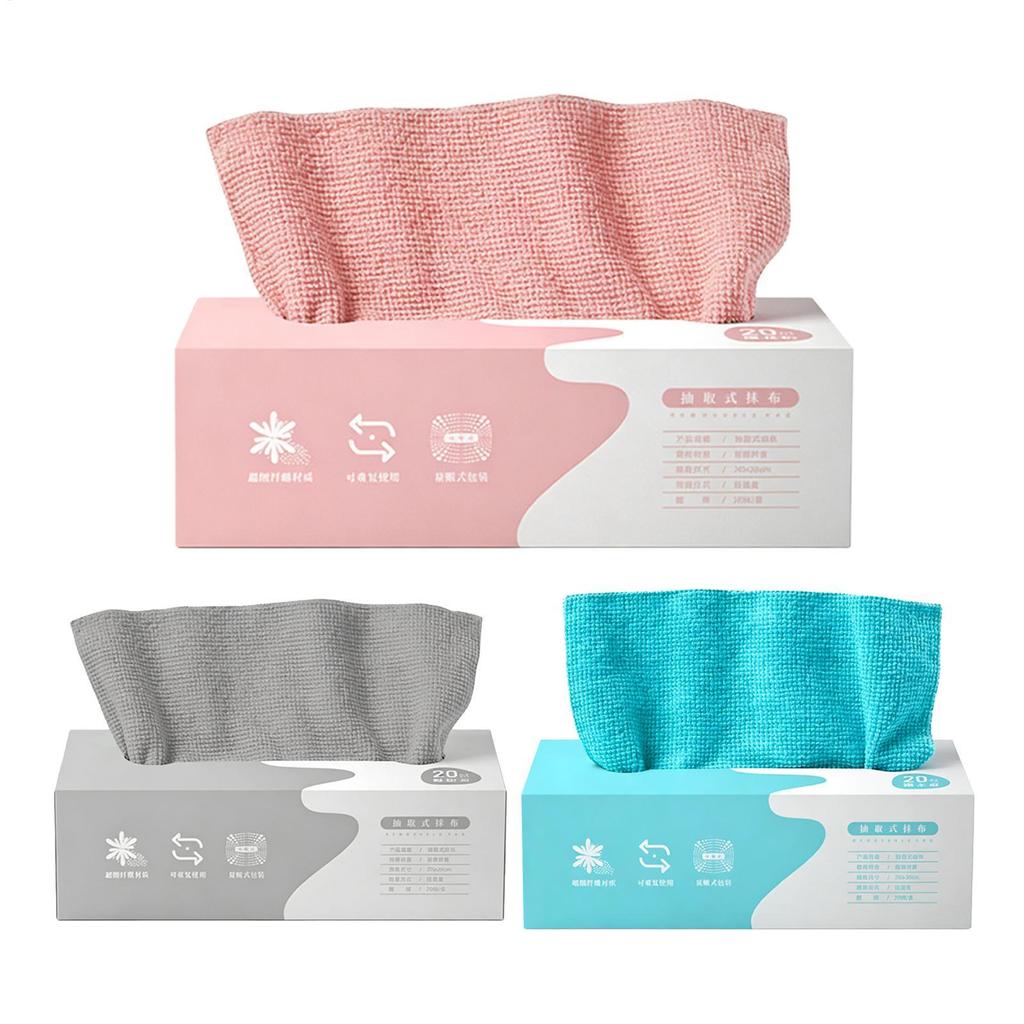 Cleaning Rags 20pcs/box Pull-out Disposable Rags for Kitchen Household Absorbent Microfiber Scouring Pad Cleaning Towels