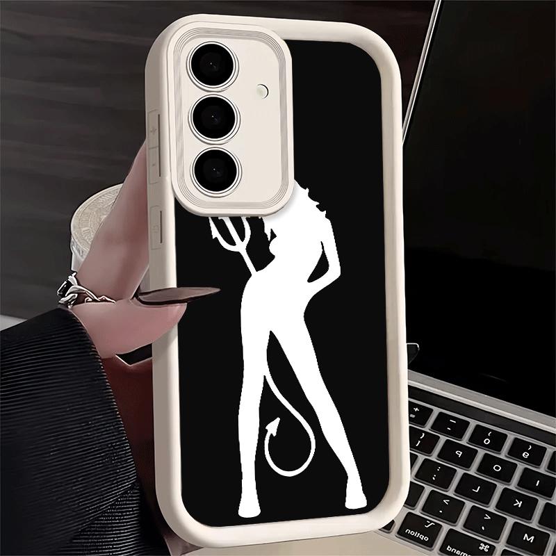 Phone Case for Samsung Galaxy A17 A16 A15 A14 A13 Devil Girl Silhouette Cool A56 A36 A26 A55 A35 A25 A54 A34 A24 A53 A33 A23 A07