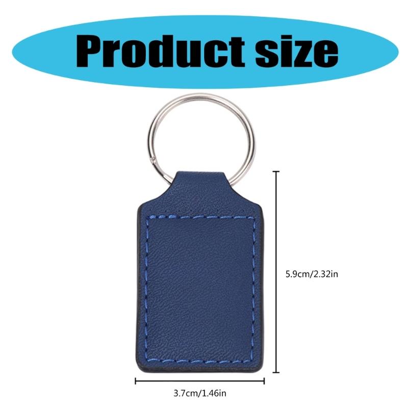 Pack Of 10 Sublimation Blank Keyring Pendant Heat Transfer PU Leather Keychains for Men Women Birthday Father's Day Gift