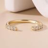 Round Moissanite Eternity Ring: 18k Gold-Plated S925 Silver, Versatile Open Design, Stackable.