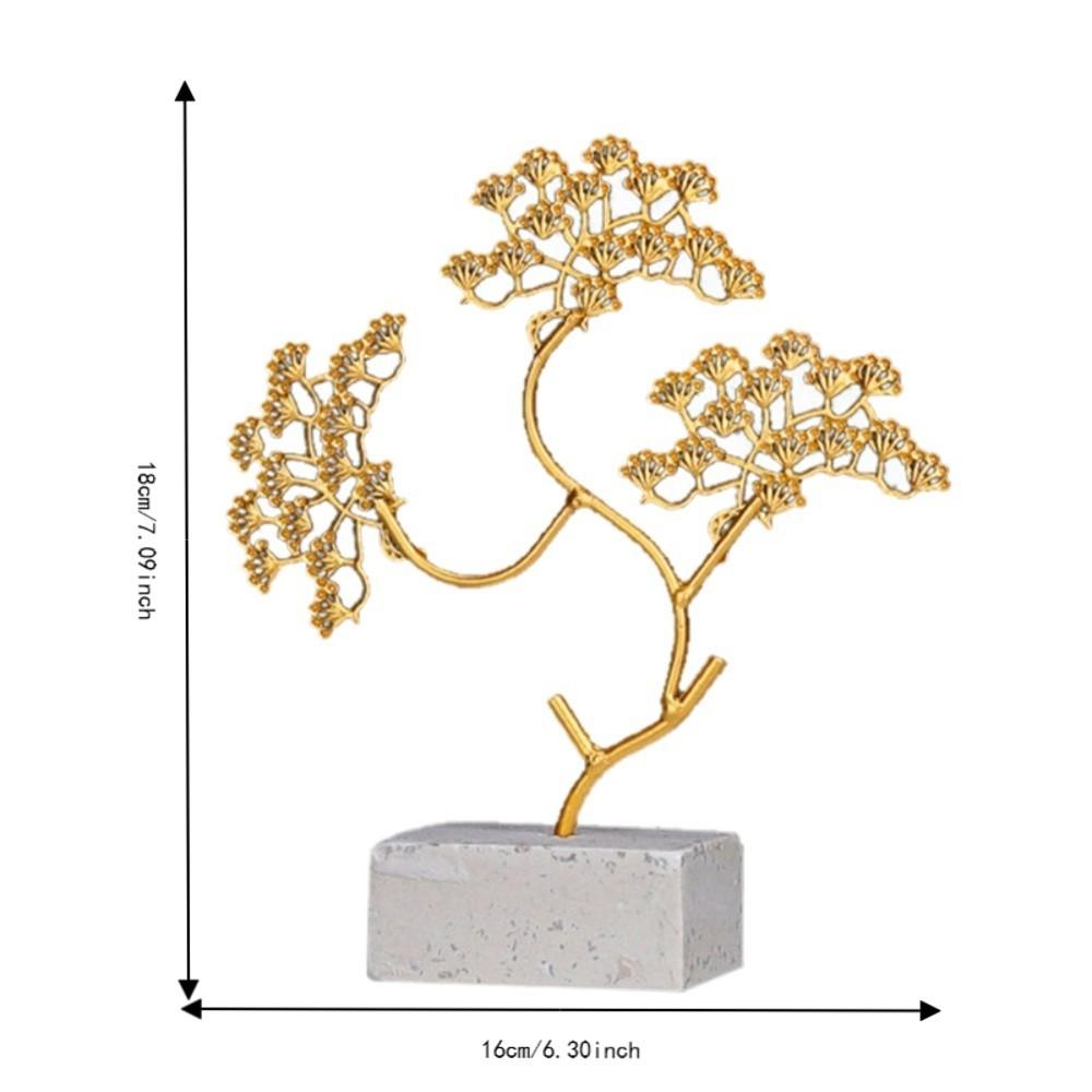 Welcome Pine Gold Metal Welcome Pine Tabletop Ornament  Hotel Front Desk Display Accent Piece S