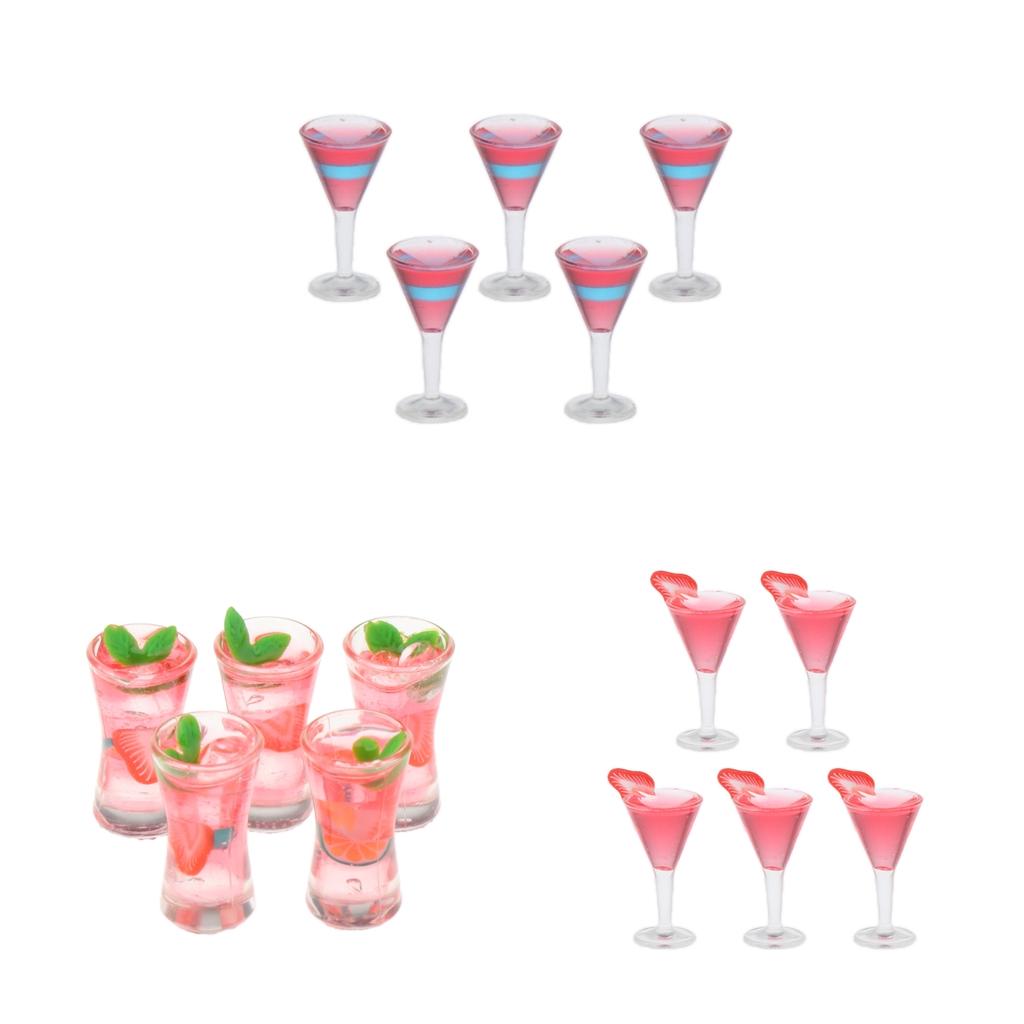 1/12 Dollhouse Glasses Cocktail For Dolls House Decoration Collection