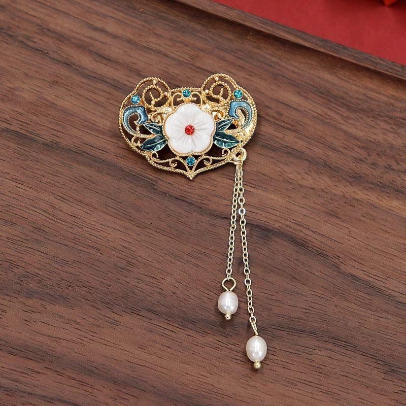 1Pcs National Style Brooch Women'S Retro High-End Corsage Temperament Tassel Pin Creative And Versatile
