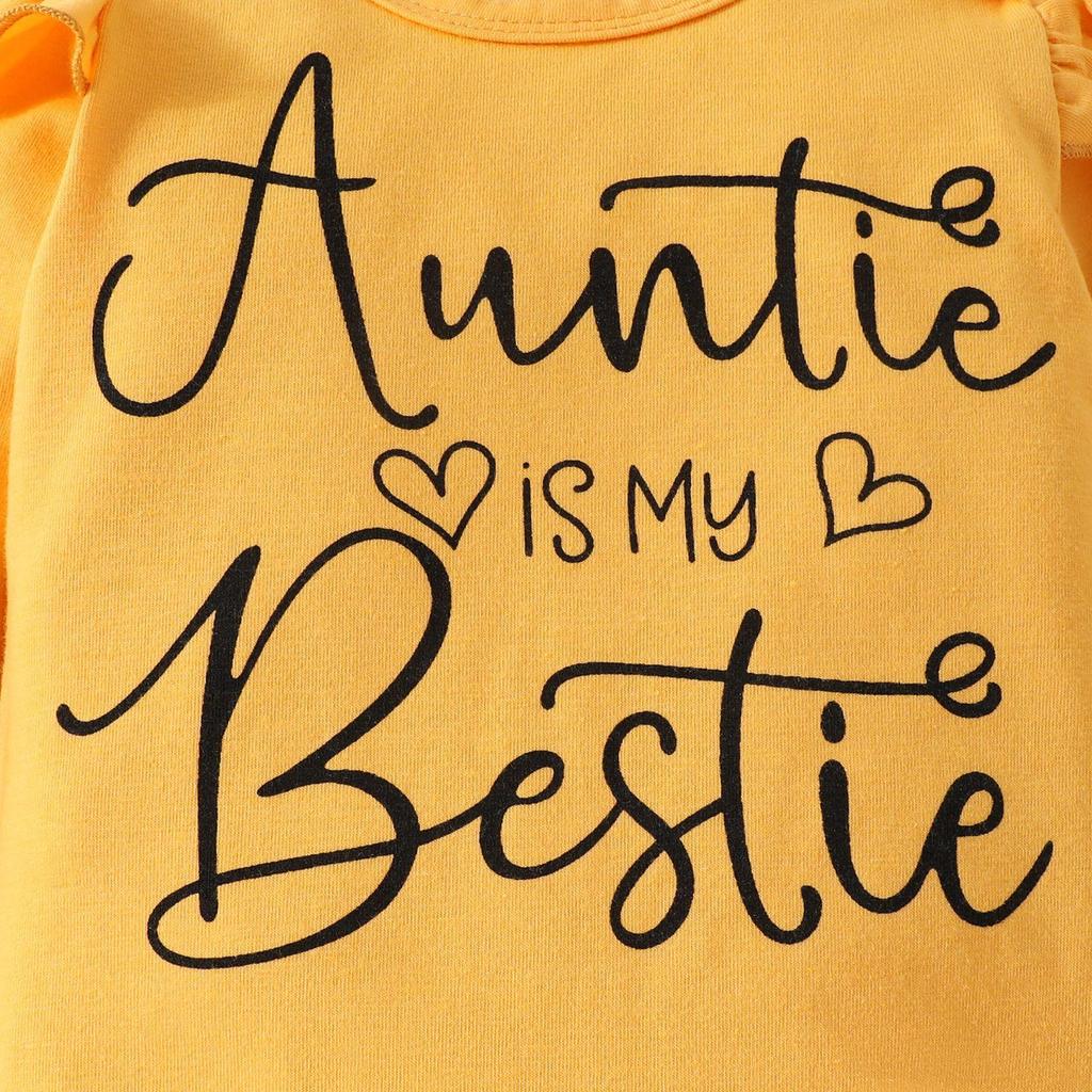 Baby Girl Autumn Romper Set: Long-Sleeved Letter Romper, Bow Flower Pants, Headband - Three-Piece Outfit 2024
