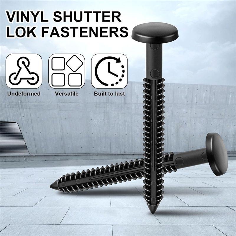 A60zvinyl Shutter Fastener Window 36Pcs 3 Inch Pegs Screws Panel Lok Pin Spikes Anchor(Black)May
