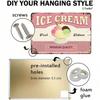 Metal Wall Art Retro Ice Cream Lemonade Sign Vintage Home Bar Cafe Decor