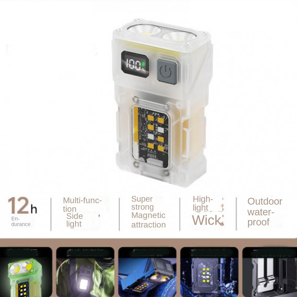 LED Display Fluoresce Flashlight Rotatable Head Portable Torch Mini Hat Clip Light  Night Running