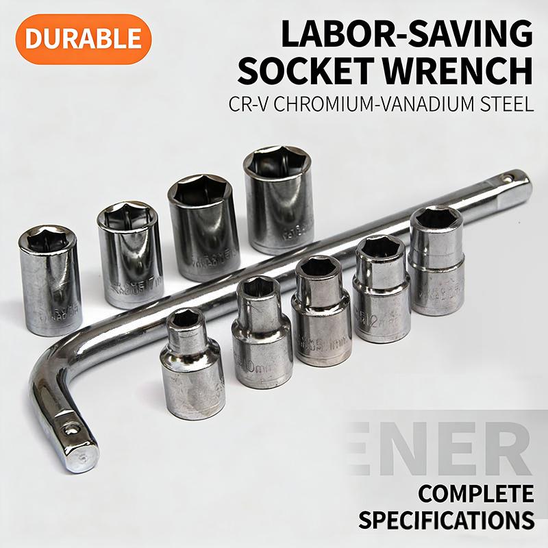 10Pcs Bicycle Motorcycle Car Repairing Tool Set 10 Pcs Socket Wrench Set