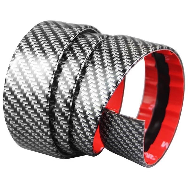 

Carbon Fiber Car Door Sill Protector Anti-Scratch Rubber Strip Bumper Film Sticker - Car Styling Threshold Protection углеродного волокна черного