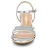Knöchelriemchen Strass Kitten Heel [Allegra K] Damen Sandalen, silber, 26.0cm