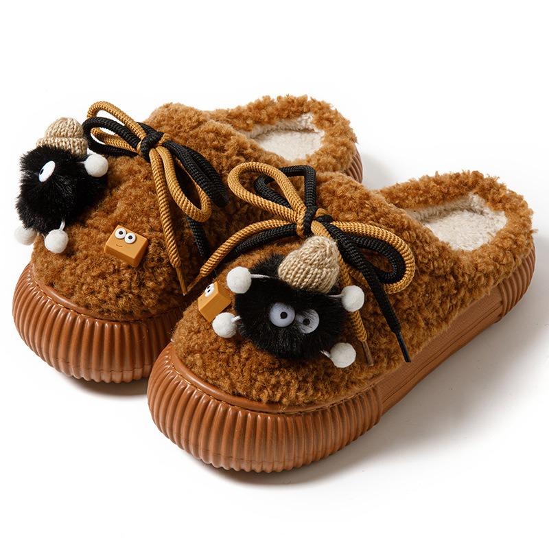 New Autumn and Winter New Products Cute Plush Cartoon Comfortable Home Wear Men's and Women's Anti-collision Cotton Shoes Warm Slippers