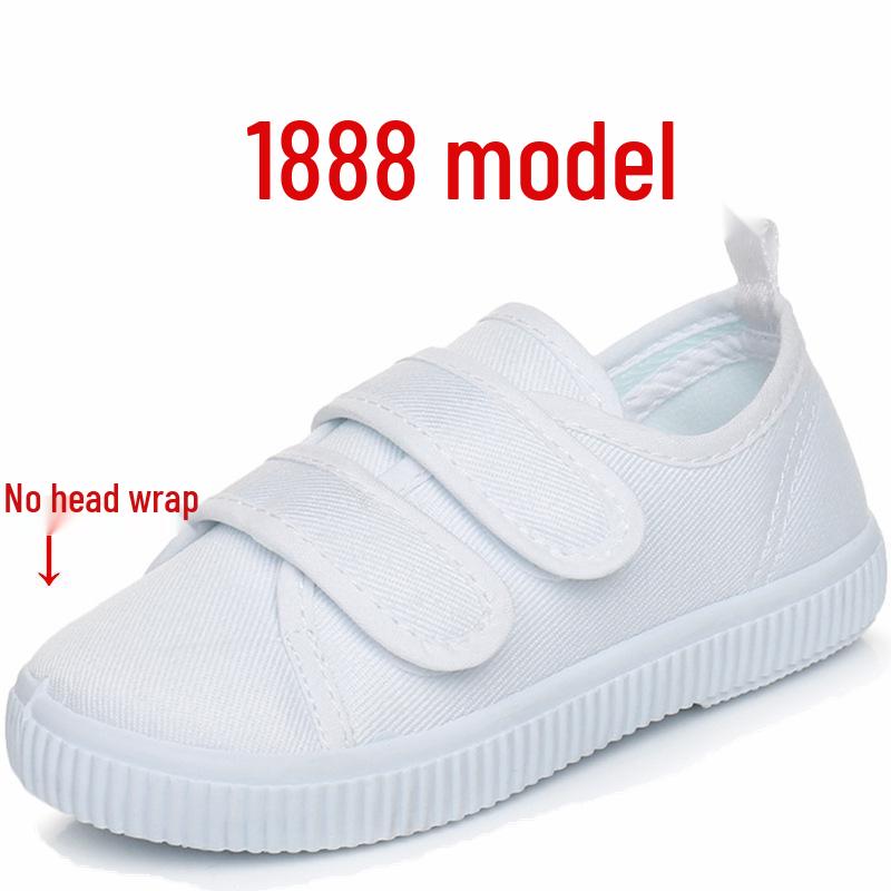 Kinder Weiße Canvas Schuhe - Unisex Indoor Kindergarten Tanz- und Sportschuhe