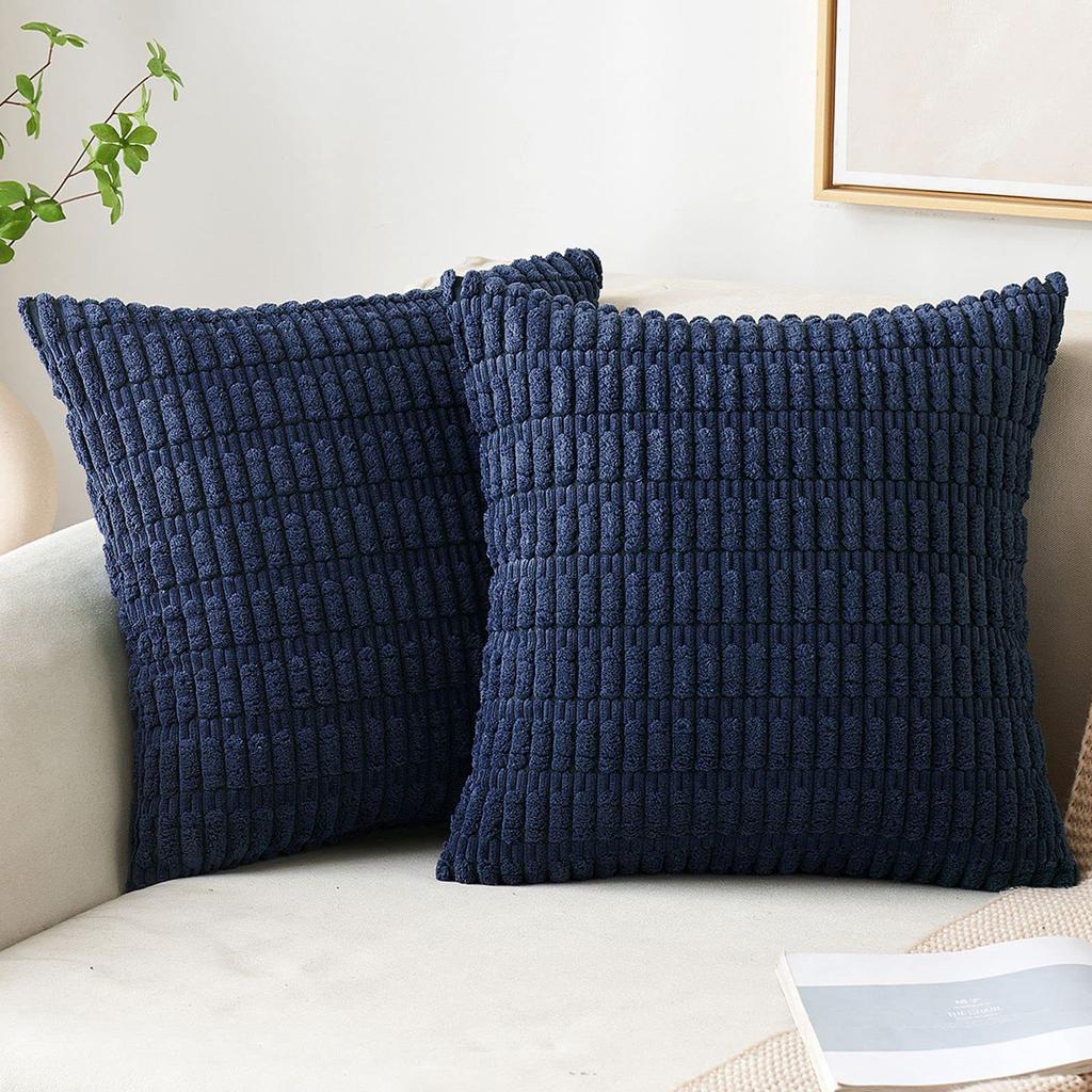 INS Cord-Kissenbezug, 45 x 45 cm, dick, weich, dekorativ für Sofa, Wohnzimmer, Schlafzimmer, Kissen