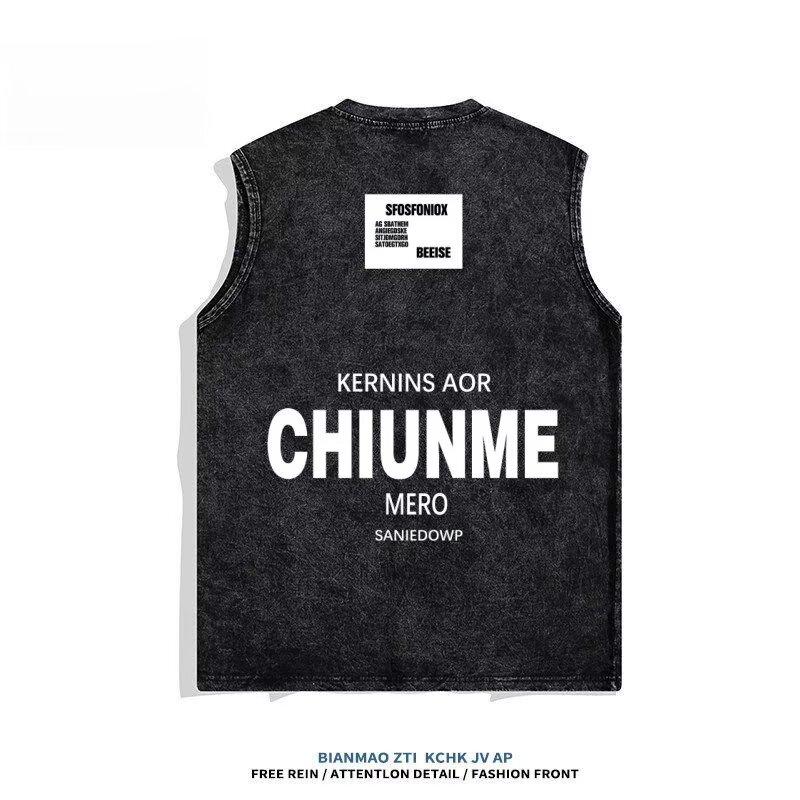 

Summer Vest Round Neck Pullover Men s Sports New Fitness Tank Top Casual Versatile Sleeveless T-Shirt for Men M сірий колір