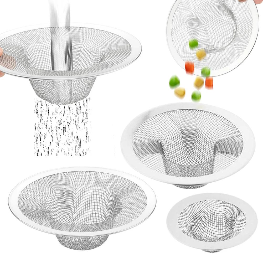 2Pcs Bathroom Drain Filter Anti Clogging Stainless Steel Mesh Bathroom Basin Sink Drain Stopper Filter Bathtub Floor Drain Cover