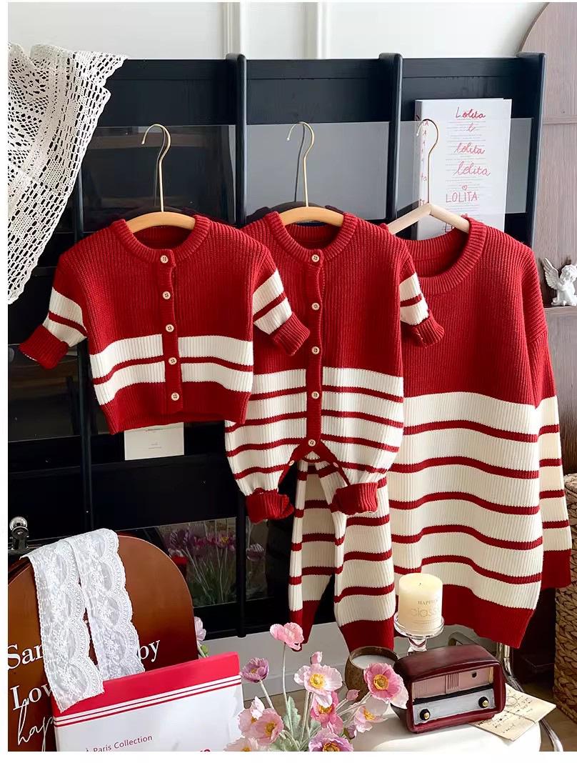 

Новогодний осенне-зимний детский комбинезон-ромпер-свитер для младенцев и малышей Child 130cm красный