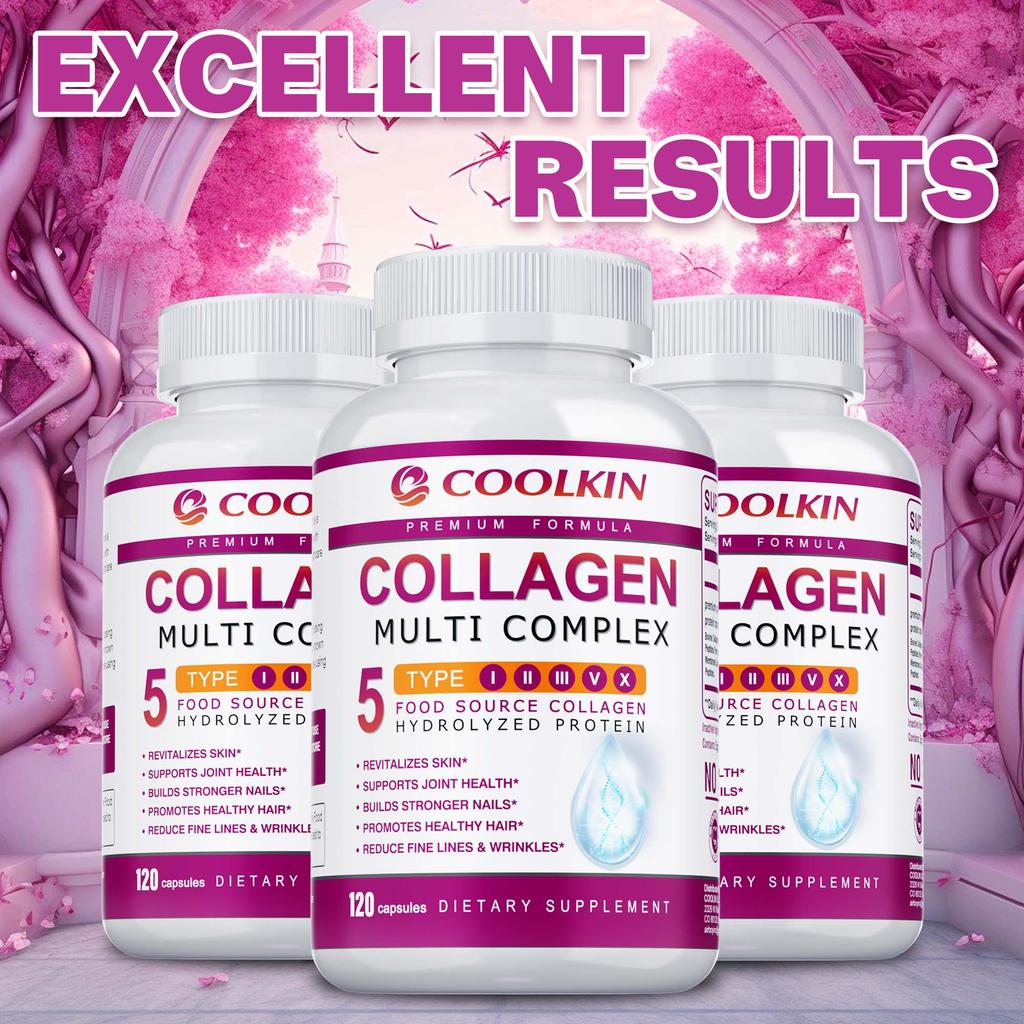 Capsule con complesso di biotina, contenenti essenza di collagene e cheratina, facilmente assorbibili, adatte sia per uomini che per donne.