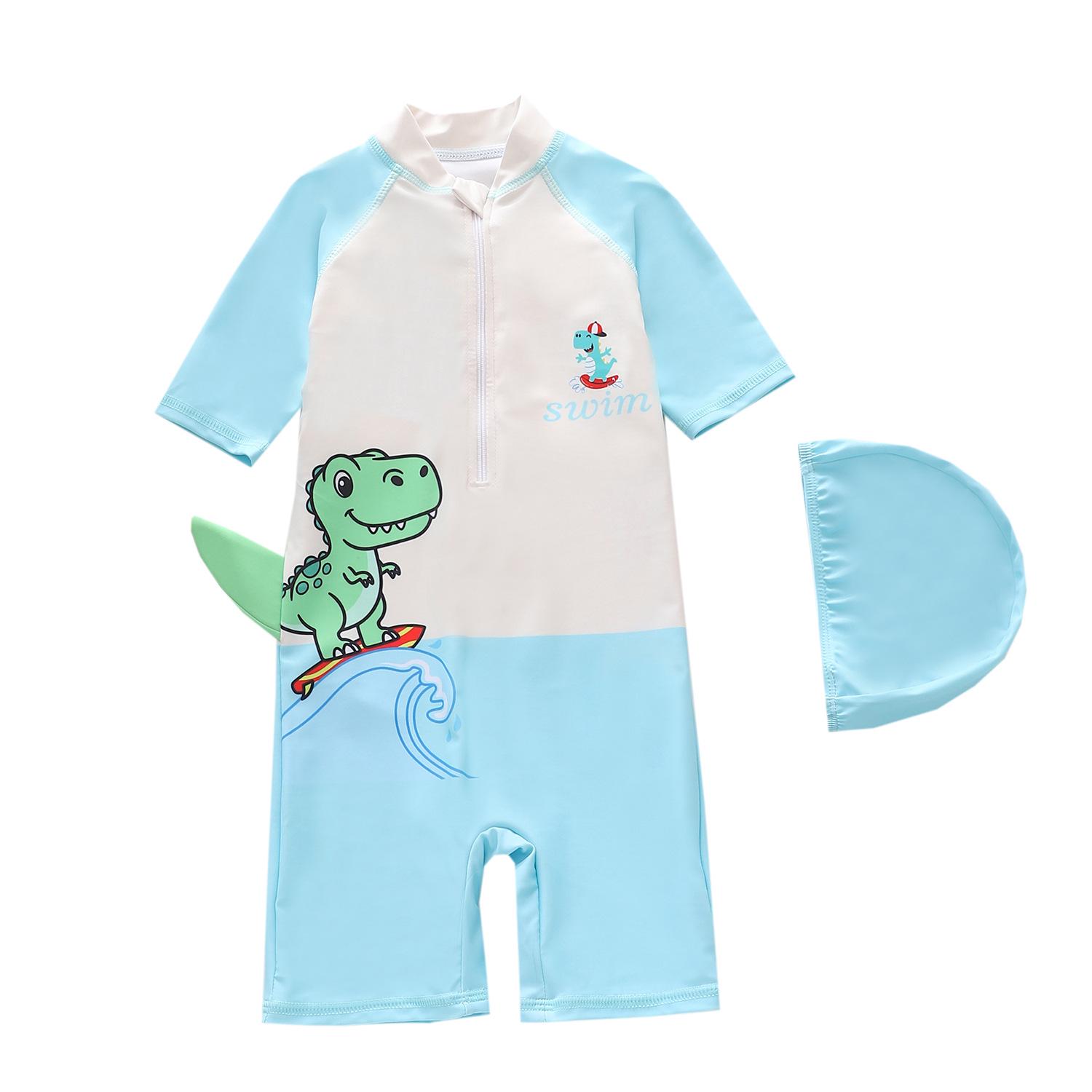 Children s Cartoon UV-Protective Quick-Dry One-Piece Swimsuit for Boys 3XL (120-130cm, 47-55kg)