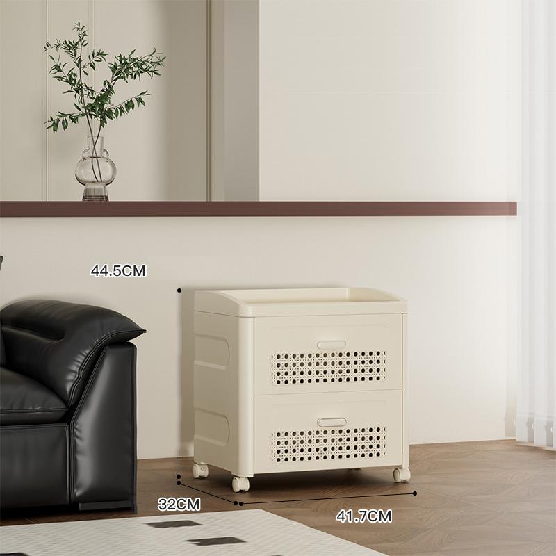 Бытовая тележка складная прикроватная тумбочка стеллаж для хранения многофункциональный органайзер гостиная спальня пылезащитный шкаф для хранения книг и закусок 2 layers белый 7629₽